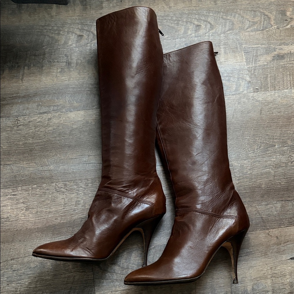 Brian Atwood Rich Brown Heeled Boots size 39.5
